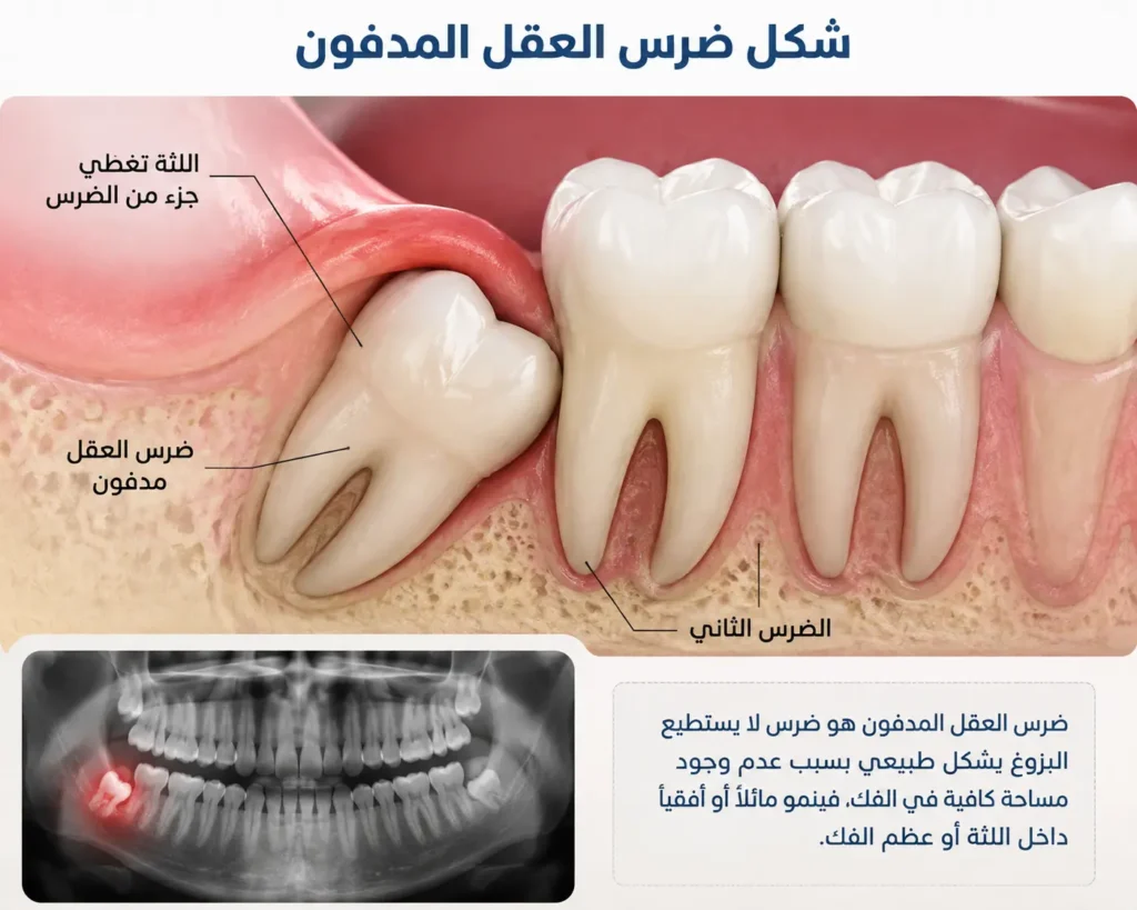 شكل ضرس العقل المدفون